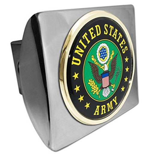 Elektroplate Army Eagle Emblem on Chrome Hitch Cover