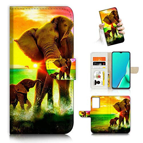 for Samsung S20 Ultra, S20 Ultra 5G, Designed Flip Wallet Phone Case Cover, A23243 Elephant Family