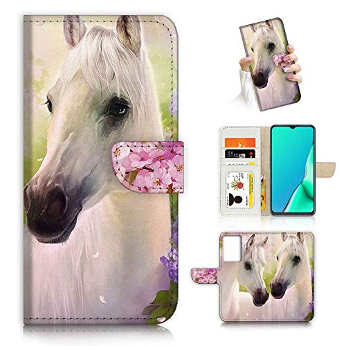 for Samsung S20 Ultra, S20 Ultra 5G, Designed Flip Wallet Phone Case Cover, A31206 White Horse