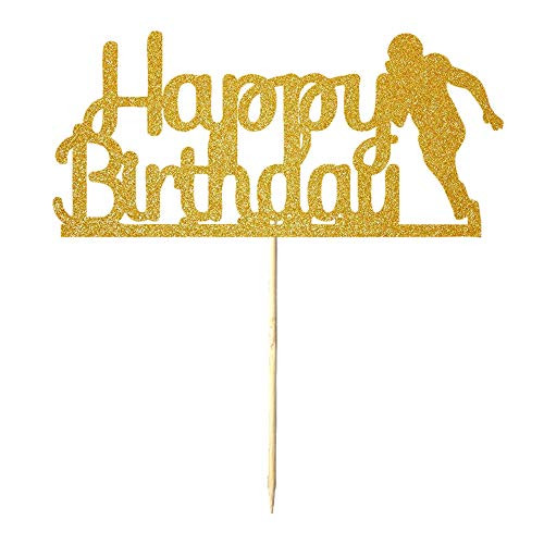 NN-BH Golden Flash Happy Birthday Cake Topper, Birthday Party Cake Decoration, Sports Theme Cake Topper (American football) NN-BH Golden Flash Happy Birthday Cake Topper, Birthday Party Cake Decoration, Sports Theme Cake Topper (American football)