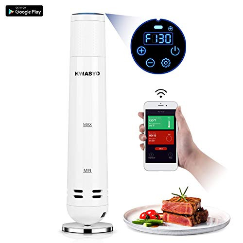 Sous Vide Cooker, WiFi and APP with E-Recipe, Immersion Circulator Sous Vide Machine with Accurate Temperature(+/-32.18?) | Timer(0~99H59Mins) | Touchscreen LED Display