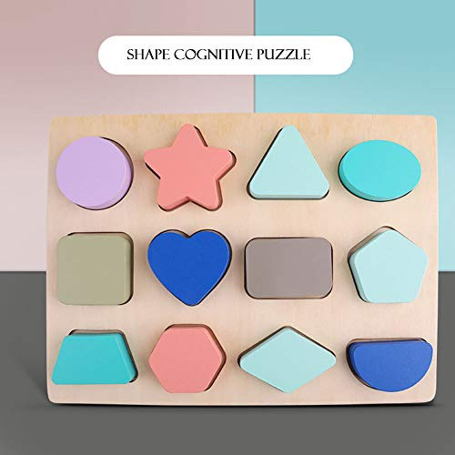Younglingn Wooden Puzzles Toddlers Toys, Shape Montessori Learning Board Game - Suits for Preschools & Early Educational Learning for Kindergarten Toddlers