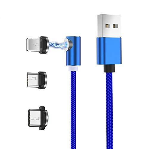 Ruibo Sike L Shape USB Magnetic Magnetic Cable (Blue, 1M for 3 in 1)