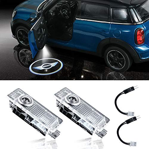 Eogifee The Replacement of Mini Cooper LED Car Door Light Logo Welcome Projector Shadow Light without Noise for Mini Cooper Clubman Accessories (2 Pack)