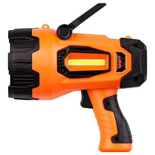 Rechargeable spotlight, Super Bright 2800 Lumen LED Flashlight Handheld spotlight 6600mAh Long Lasting Large Flashlight Searchlight and Flood Camping Flashlight with Foldable Tripod