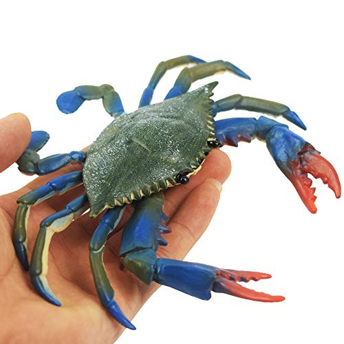 MISAZ 3 Pieces Artificial Crab Decoration, Realistic Sea Animal Model Solid Figure Ocean Kids Action Figure for Kids' Collection Science Educational Toy