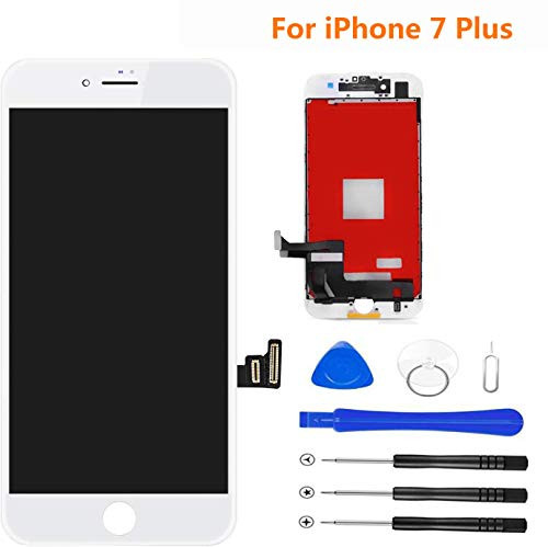 Magic Screen for iPhone 7 Plus Screen Replacement, LCD Display Touch Screen Digitizer Frame Assembly Set with 3D Touch and Repair Tools(White)