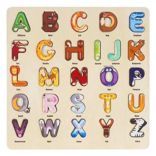 3 otters Alphabet Puzzles for Kids, Wooden Alphabet Puzzle Upper Case Letter and Learning Board Toy, for Kindergarten Toddlers & Preschools 3 otters Alphabet Puzzles for Kids, Wooden Alphabet Puzzle Upper Case Letter and Learning Board Toy, for Kindergarten Toddlers & Preschools