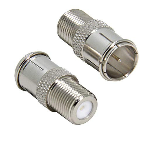 Coax Quick Connect, 2-Pack RFAdapter F Type Male to Female Push on Connector Adapter Plug for TV, Antenna, Coaxial Cable, RV Satellite Receiver