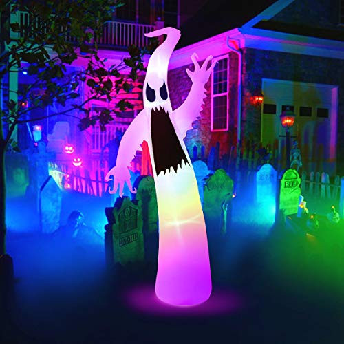MAOYUE Halloween Inflatables 6ft Inflatables Ghost for Halloween Decorations Outdoor Built-in LED Lights with Tethers, Stakes for Outdoor, Halloween Yard Decorations, Garden, Lawn