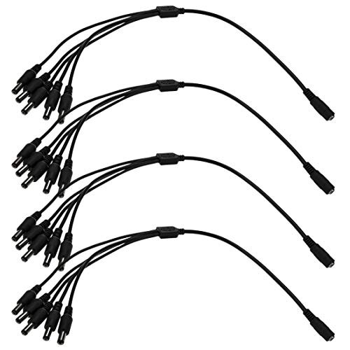 Coshar Output Power Splitter Cable 1 Female to 5 Male 5.1mm X 2.1mm DC Power Adapter Splitter Cable for CCTV Security Camera System,2 Pcs