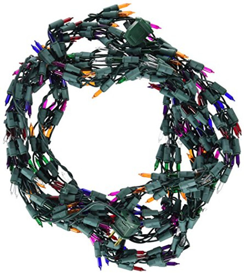 Vickerman 9' Christmas Light Garland with 300 Multi-Color Mini Lights - Green Wire