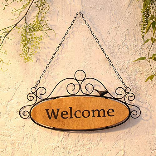 Soyizom Welcome Door Signs Decorative Wood Hanging Sign Home Plaque Garden Bar Cafe Shop Store Front Door Wall Hanging Decoration