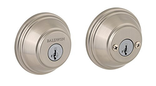 Baldwin Prestige 385 Round Double Cylinder Deadbolt Featuring SmartKey in Satin Nickel