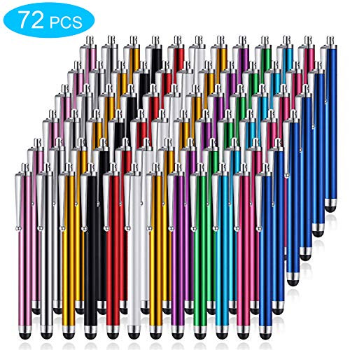 72 Pieces Stylus Pen Universal Touch Screen Stylus Pen Capacitive Stylus Pens for Most Devices Compatible with iPhone, iPad, Tablet (12 Colors)