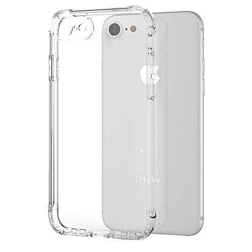 iPhone SE 2020 case, Shockproof TPU and PC Bumper Cover Case for iPhone 7/8 with Anti-Scratch Clear Back (White, iPhone SE 2020/ iPhone 7 /iPhone 8)