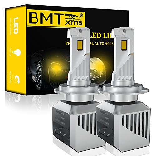 BMTxms H7 LED Headlight Bulbs 1:1 Design Headlamp 12000LM 6500K Xenon White Extremely Bright LED Car Headlights, Pack of 2