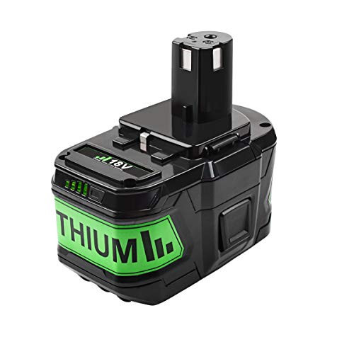 Replacement Battery POWTREE 9.0mAh 18V Lithium-ion Battery for Ryobi ONE+ P102 P103 P104 P105 P107 P108 P109 P122 Cordless Power Tools with LED Indicator (Single Battery)