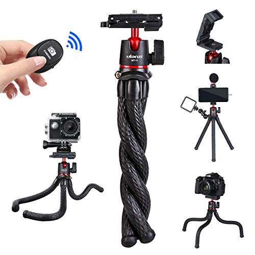 Phone Tripod,Portable Flexible Camera Tripod Stand,3 in 1 Mini Tripod with Wireless Remote and GoPro Adapter,Universal Phone Holder Compatible with iPhone, Android,DSLR,Sports Camera GoPro