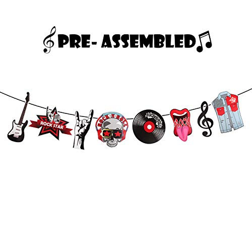 Music Rock Star theme Banner, Rock N' Roll Birthday Banner, Guitar Banner, Music Birthday Banner, Rock N' Roll Party Decorations, Music Party Supplies