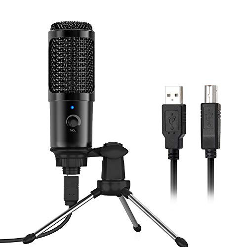 USB Microphone for Computer - Metal Condenser Recording Microphone for Laptop MAC or Windows Cardioid Studio Recording Vocals, Voice Overs,Streaming Broadcast and YouTube Videos