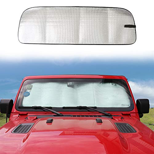 BESTAOO Windshield Sunshade, Front Windshield Sun Shade Heat Shield Sun Visor Mat for Jeep Wrangler Rubicon Sahara JL 2018 2019 2020 2 Door & 4 Door (JL)