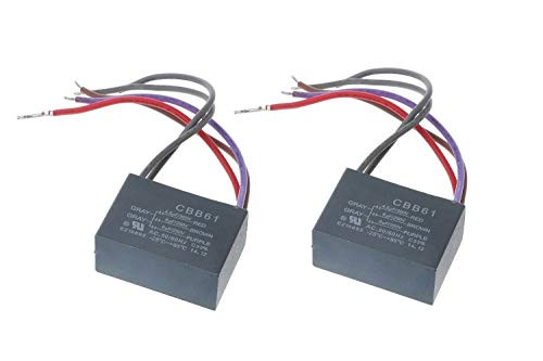 2Pcs CBB61 Ceiling Fan Capacitor 4.5uf+6uf+6uf 5 Wire 250V 5 Speed Starting Capacitor