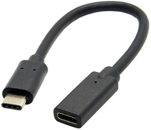 USB-C Extension Cable,20cm USB-C Type C Male to Female USB 3.1 Extender Extension Short Cable Cord for Nintendo Switch, MacBook & More,Black (Type C Female to Male Cable)
