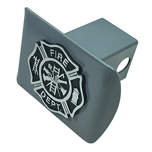 Support Firefighters METAL emblem (chrome & black) on brushed METAL Hitch Cover Fire Support Firefighters METAL emblem (chrome & black) on brushed METAL Hitch Cover Fire