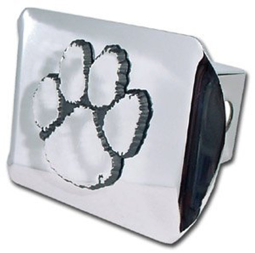 Clemson University Tigers "Bright Polished Chrome with Clemson Paw Emblem" Trailer Hitch Cover Fits 2 Inch Auto Car Truck Receiver with NCAA College Sports Logo Clemson University Tigers "Bright Polished Chrome with Clemson Paw Emblem" Trailer Hitch Cover Fits 2 Inch Auto Car Truck Receiver with NCAA College Sports Logo