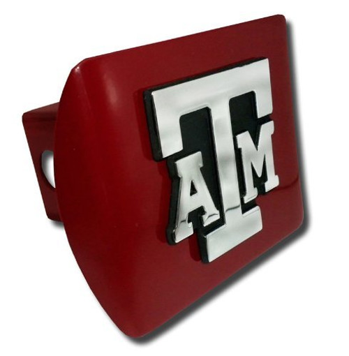 Texas A&M University Aggies "Maroon with Chrome "ATM" State Shape Emblem" NCAA College Sports Trailer Hitch Cover Fits 2 Inch Auto Car Truck Receiver Texas A&M University Aggies "Maroon with Chrome "ATM" State Shape Emblem" NCAA College Sports Trailer Hitch Cover Fits 2 Inch Auto Car Truck Receiver