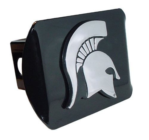 Michigan State Spartan Head Black Hitch Cover