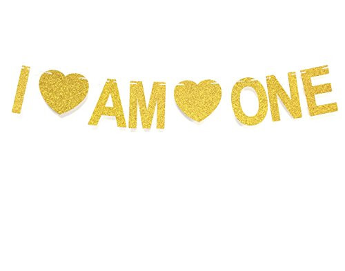 GZFY I Am One Gold Glitter Banner Sign Kids Baby Boy/Girl 1ST Birthday Party Decorations GZFY I Am One Gold Glitter Banner Sign Kids Baby Boy/Girl 1ST Birthday Party Decorations