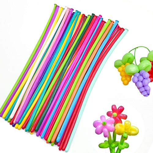 Long Balloons,100PCS Latex Twisting Balloons, Assorted Color Magic Long Balloons for Animal Shape Party, Clowns, Wedding Decoration Party Hoilday Supplies