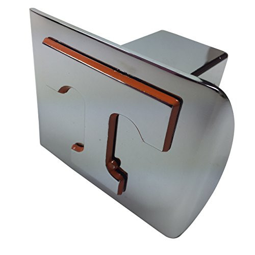 Tennessee METAL emblem (chrome with orange trim) on chrome METAL Hitch Cover
