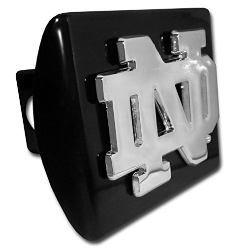 Notre Dame (open "ND") on black METAL Hitch Cover Notre Dame (open "ND") on black METAL Hitch Cover