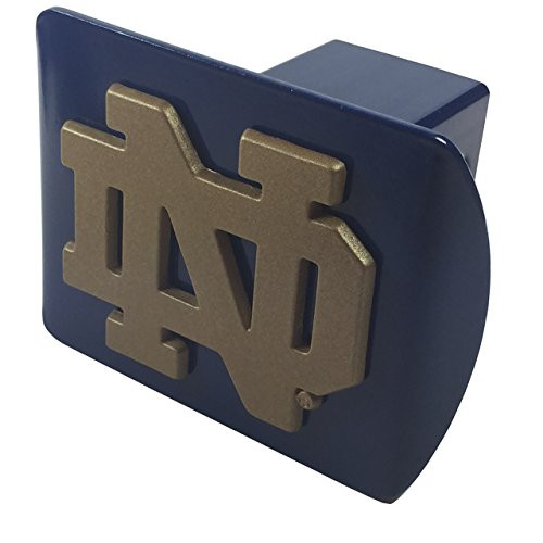Notre Dame METAL Gold Emblem on Blue Hitch Cover Notre Dame METAL Gold Emblem on Blue Hitch Cover