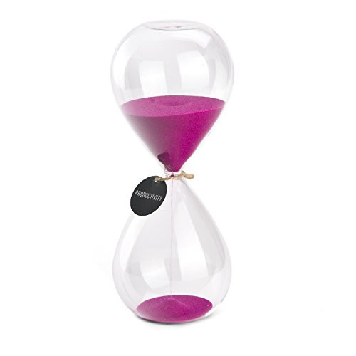 Hourglass Sand Timers - SWISSELITE Biloba Hourglass Sand Timer, 8.1 Inch Rose Red Sand Timer In 30 Mins