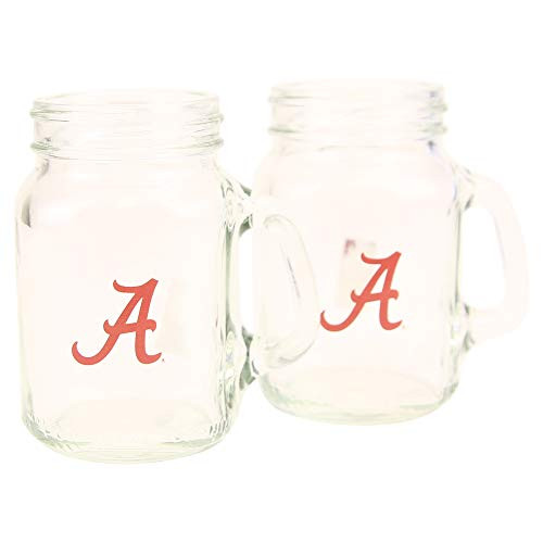 NCAA 4oz Mini Mason Jar Cordial Shot Glass 2-Pack (Alabama Crimsion Tide)