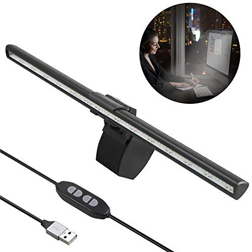 Computer Monitor Light Bar, USB Laptop Screen E-Reading LED Task Lamp Eye Care, Adjustable Brightness and Color Temperature for Office/Home