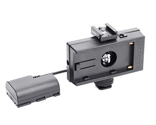 Ansso NP-F970 F970 to LP-E6 Full Decoded DC Coupler Power Adapter Battery Mount Plate with 1/4 inch and Shoe Mount for Canon 7D 6D 5D Mark II III IV 70D 80D (Multi-Function)