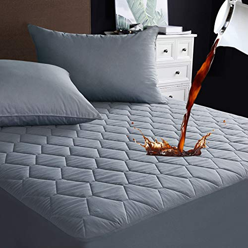 SINSAY Full Size Quilted Fitted Mattress Pad, 100% Waterproof Breathable Mattress Cover Stretches up to 16 Inches Deep Pocket Hollow Cotton Alternative Filling Noiseless Mattress Protector (Grey) SINSAY Full Size Quilted Fitted Mattress Pad, 100% Waterproof Breathable Mattress Cover Stretches up to 16 Inches Deep Pocket Hollow Cotton Alternative Filling Noiseless Mattress Protector (Grey)