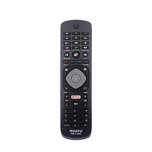 HUAYU RM-L1285 Philips TV Replacement Remote  Works with All Philips televisions (LED,LCD,Plasma)  Ideal TV Replacement Remote Control with Same Functions as The Original Philips Remote - Black