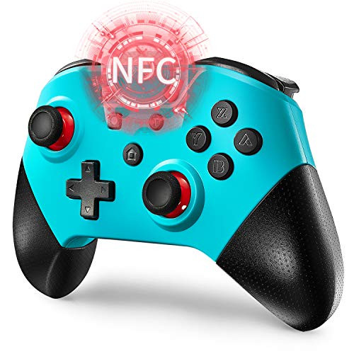 Switch Pro Controller for Nintendo Switch and PC,Comdigio Wireless Switch Controller Gamepad Joystick with NFC and Home Wake-Up Function,Support Gyro Axis, Turbo and Dual Vibration.Blue