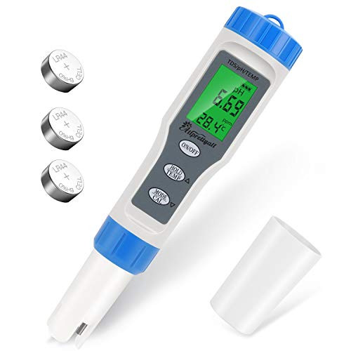 Allprettyall Digital PH Meter PH Tester 0.01 PH High Accuracy Water Quality Tester with ATC: 3 in 1 PH TDS Temp Pocket Size for Household Drinking Water, Hydroponics, Lab, Aquarium