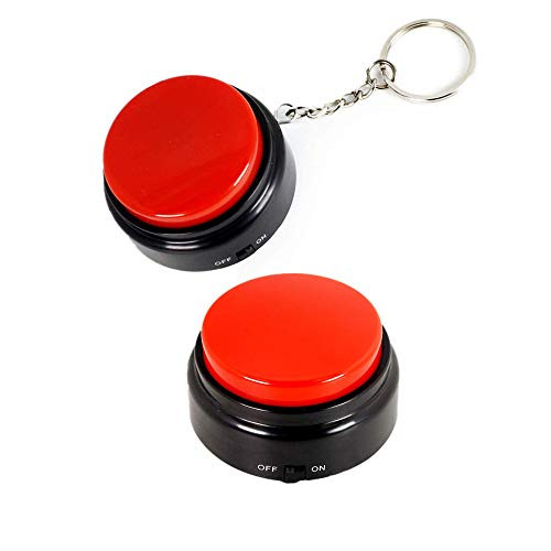Neutral Record Talking Button Sound Button Voice Recording Button Small Easy Button (Red +Black) 2 Pack
