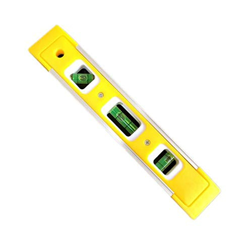 Magnetic Torpedo Spirit Level, 9" Plastic Torpedo Level spirit level 3 Different Bubbles/45°/90°/180° Measuring Tool (Yellow)