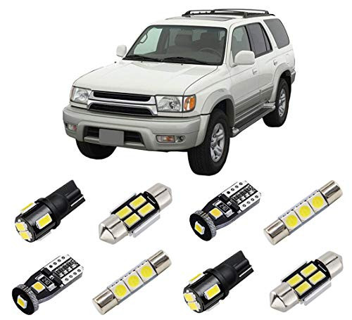 BRISHINE White LED Interior Light Kit for Toyota 4Runner 1996 1997 1998 1999 2000 2001 2002 Super Bright 6000K Interior LED Bulbs Package + License Plate Lights and Install Tool