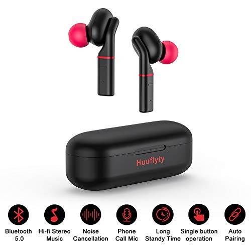 Wireless Earbuds, Huuflyty Bluetooth 5.0 TWS Stereo Sound Earbuds IPX7 Waterproof Wireless Headphones, with Charging Case Bluetooth Earbuds,Built-in Mic Headset Premium Deep Bass for Sport