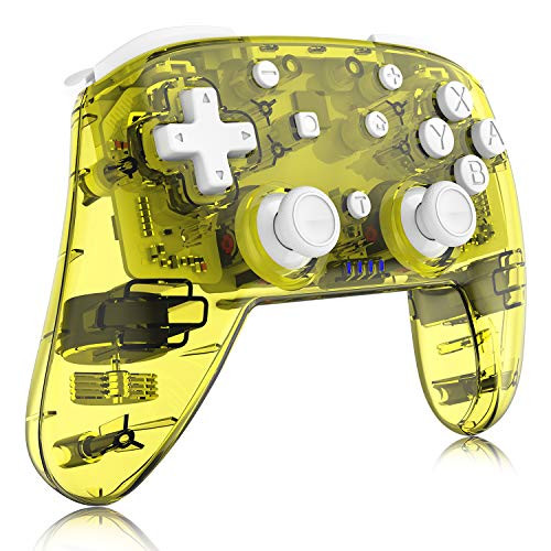 Switch Pro Controller, Remote Gamepad Joystick for Nintendo Switch/Switch Lite, with Motion Vibration Turbo Speed Function and Gyro Axis (Candy Yellow)